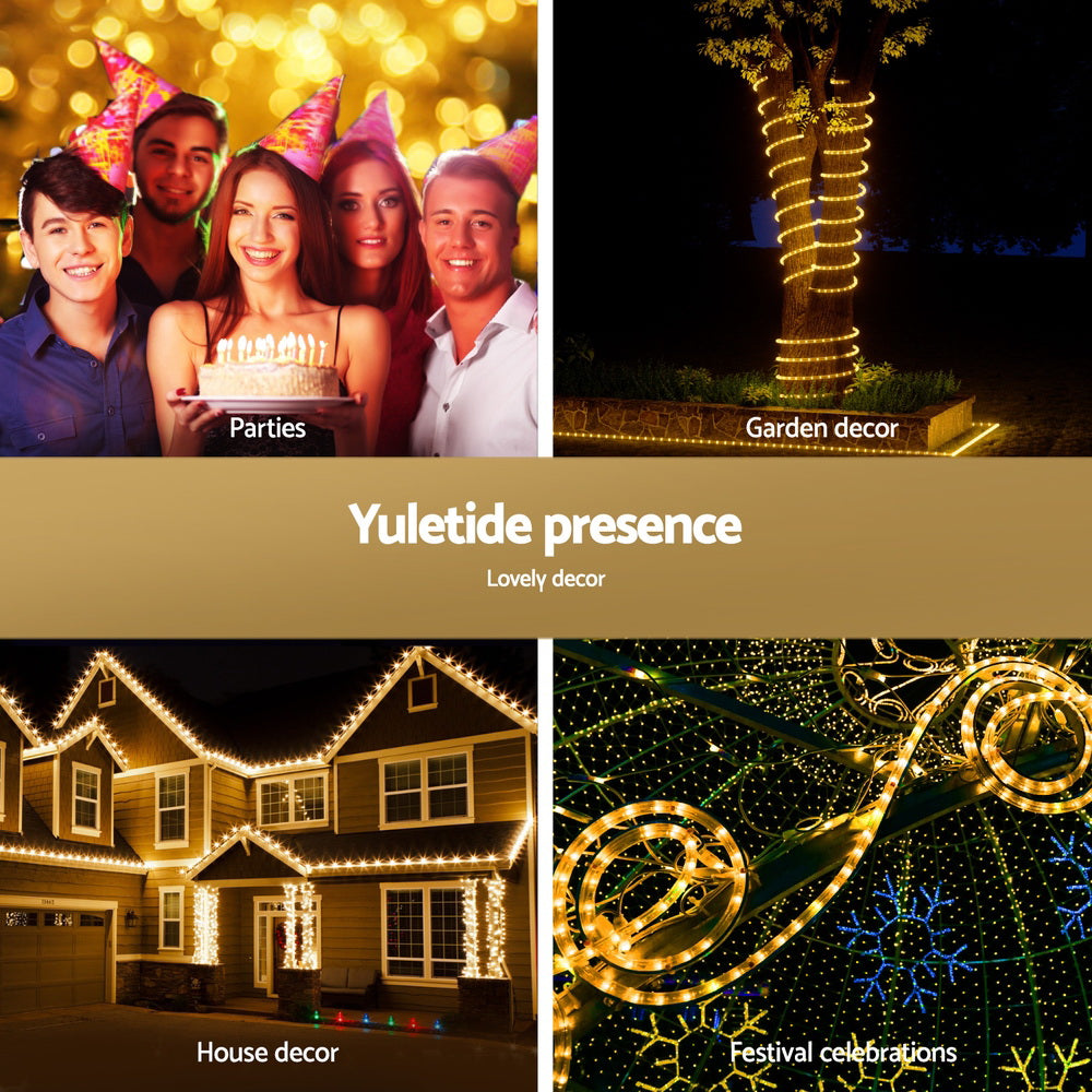 20M Christmas Lights String Rope Light Decorations Warm 600 LED